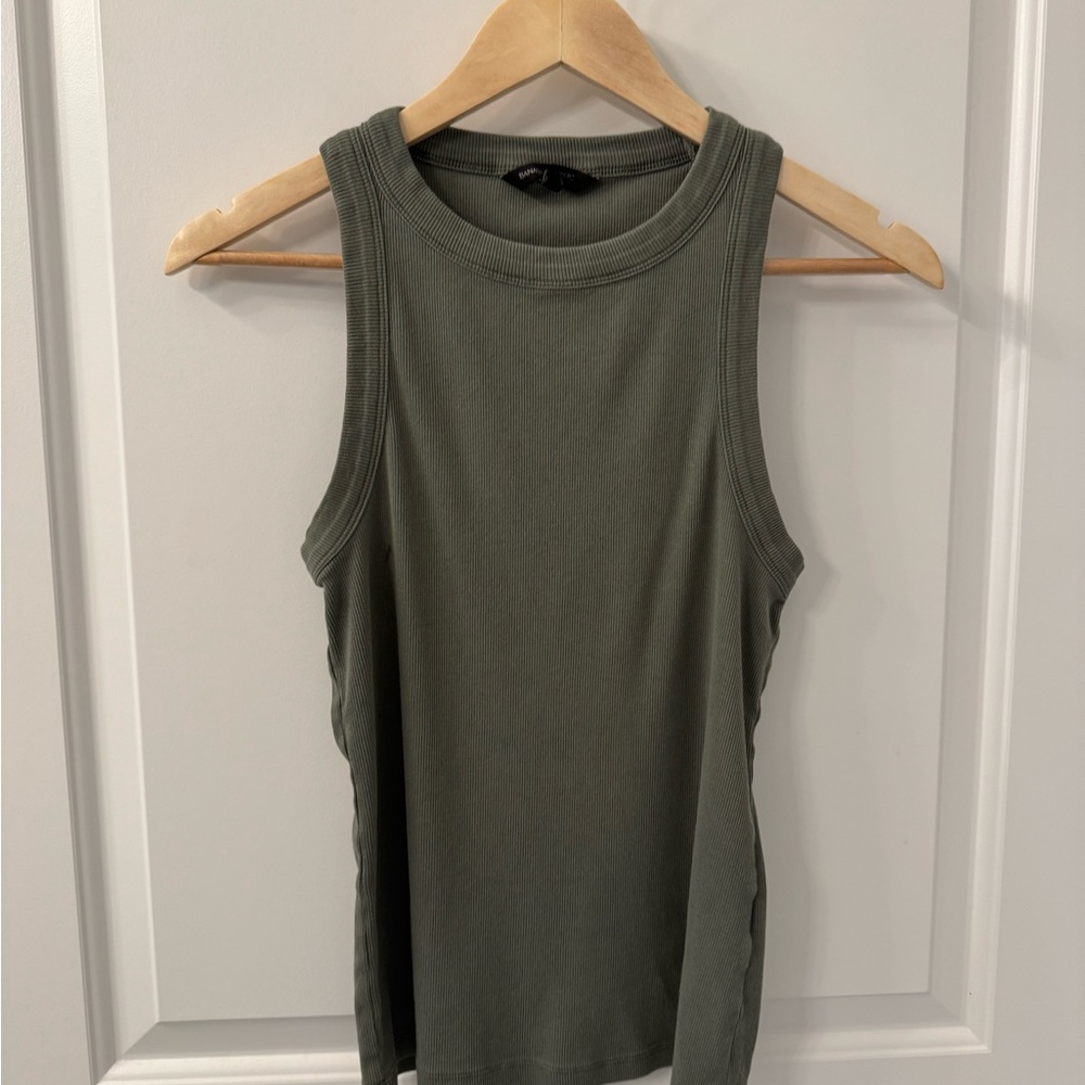 Banana Republic Olive Green Ribbed Sleeveless Top Medium